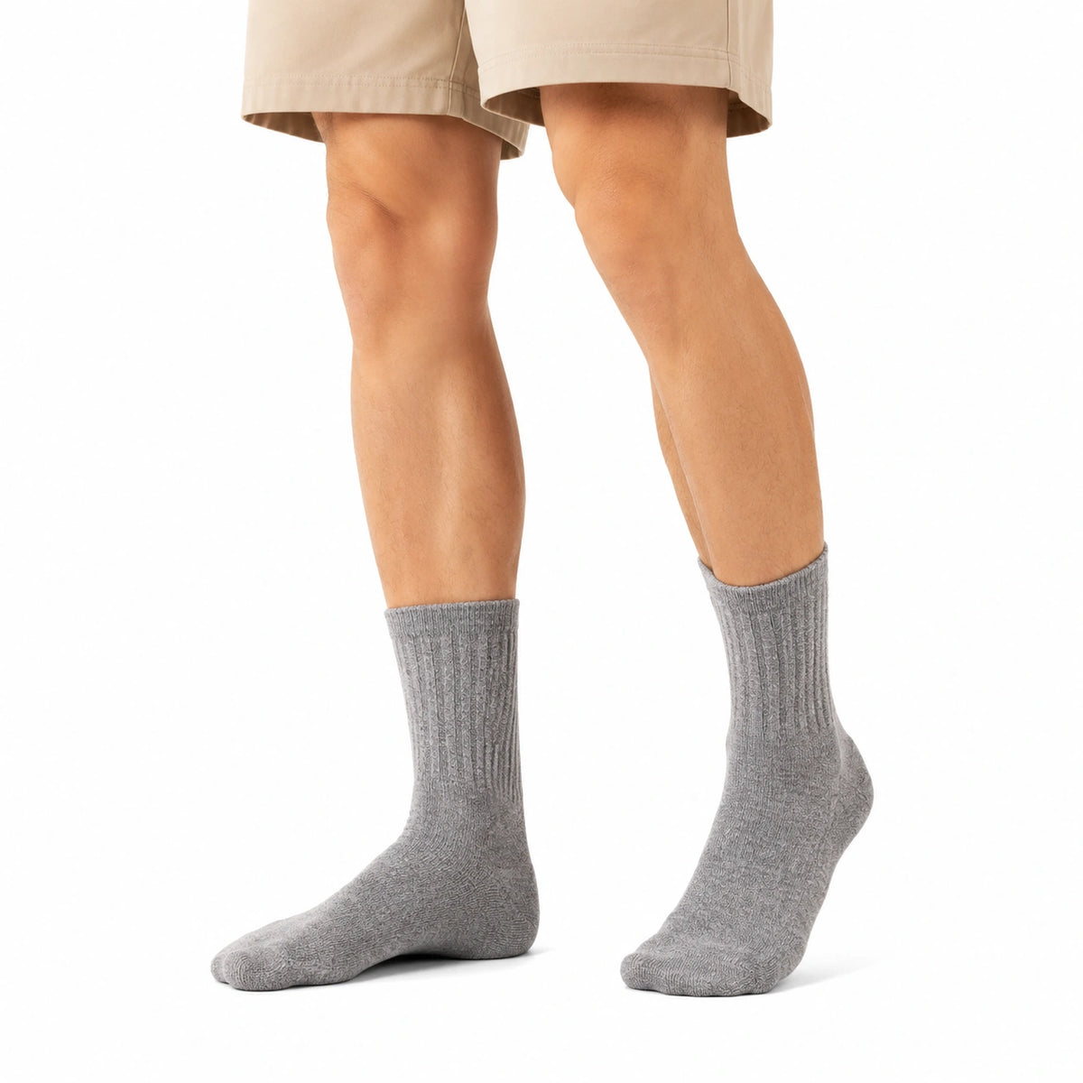 Socken Größe 39-42 Grau Gerippt für den Alltag