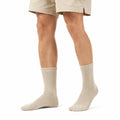 Socken Größe 39-42 aus Textilmischung in Beige mit Rippstrick