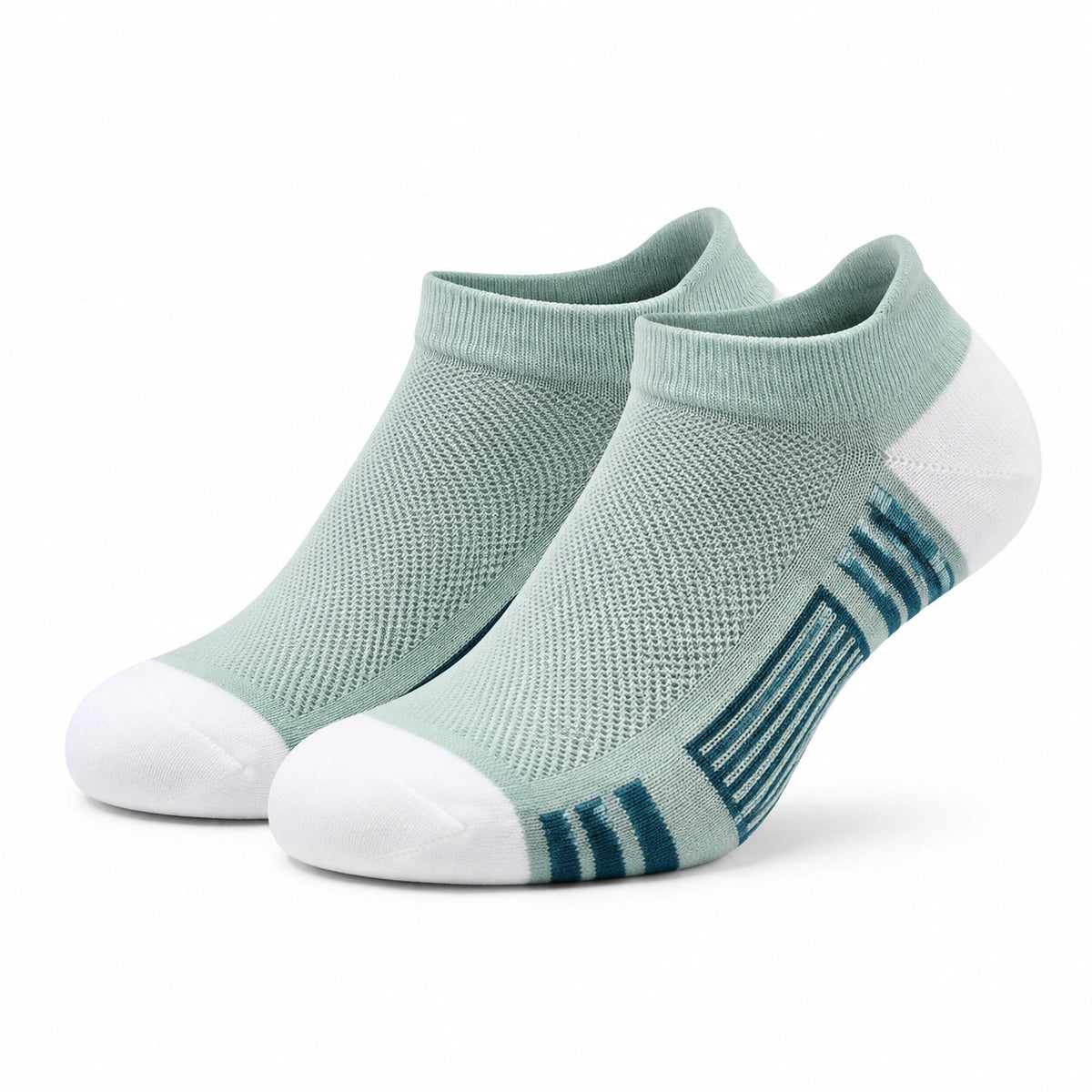 Sneakersocken 35-38 aus Textilstrick Mintgrün Weiß atmungsaktiv sportlich