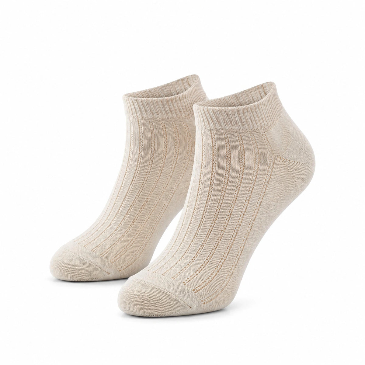 Socken 39-42 aus Textil in Creme mit Rippenstrick für Alltag