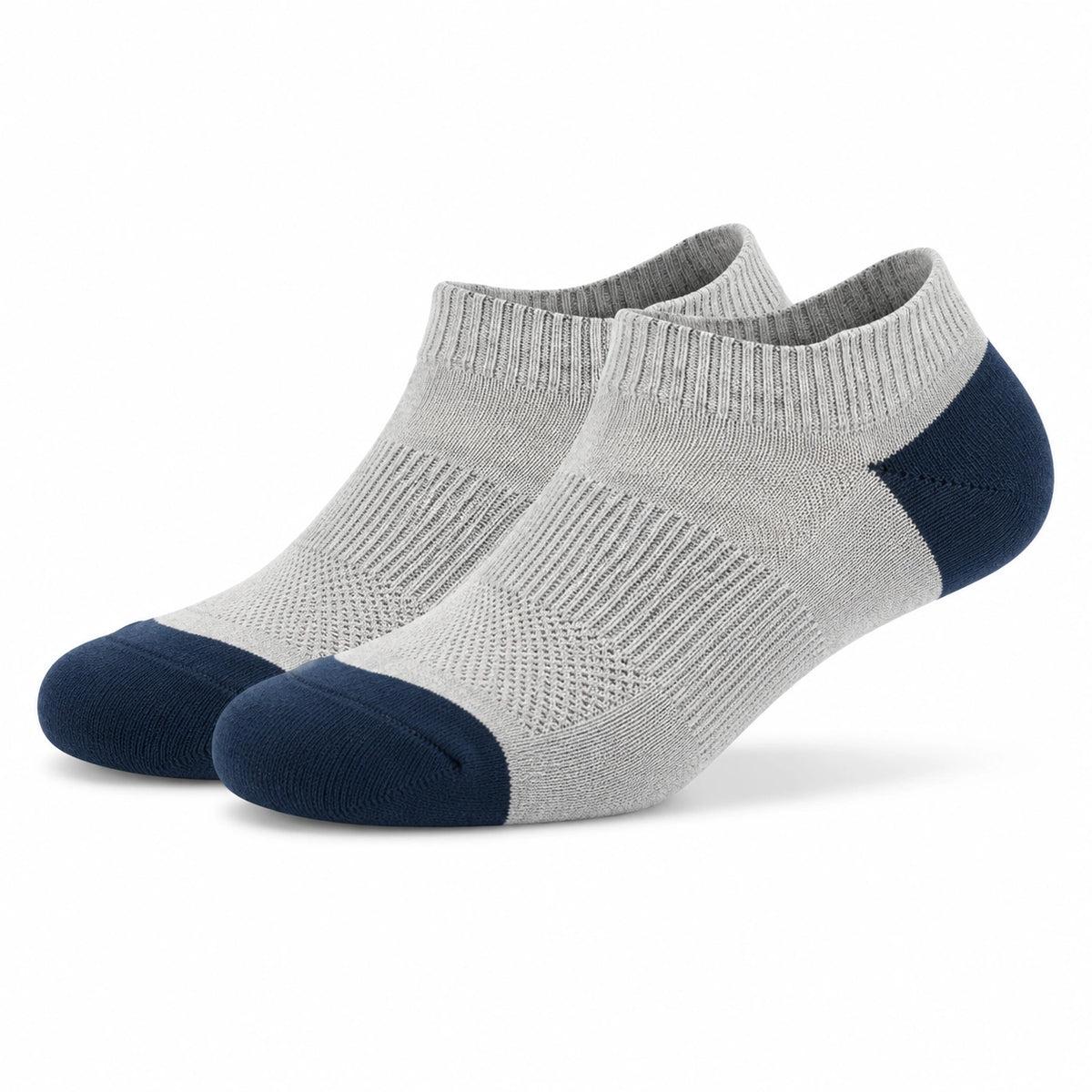 Sneakersocken Größe 43-46 Grau Blau - atmungsaktive Strickstruktur