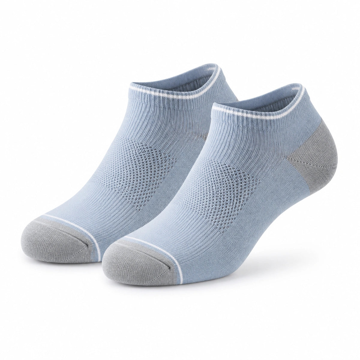 Sneakersocken 43-46 aus Textil Hellblau Grau atmungsaktiv