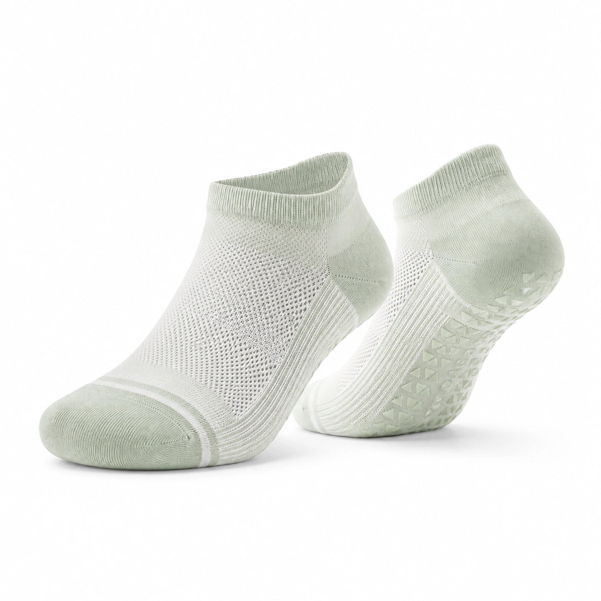 Sportsocken 43-46 aus Textil Hellgrün mit Antirutschsohle für Training