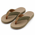 Flip-Flops Größe 42/43 Textil Olivgrün mit strukturierter Sohle